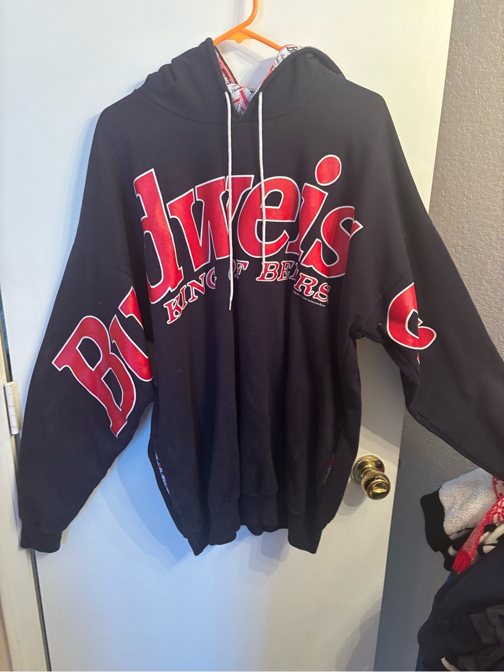 Budweiser navy Hoodie with Red Logo